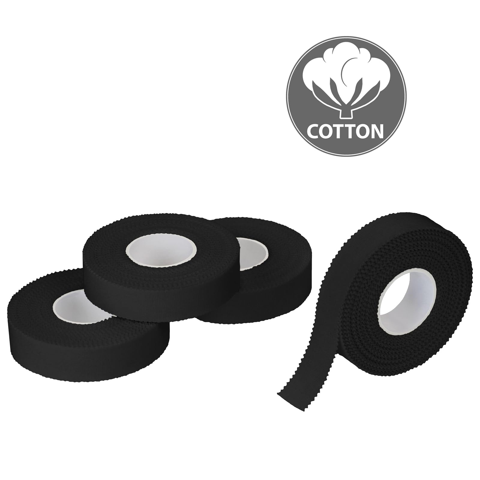 ALPIDEX 4 x Sports Tape 10 m x 1.5 cm zinc oxide tape finger tape, Colour:black - Image 2