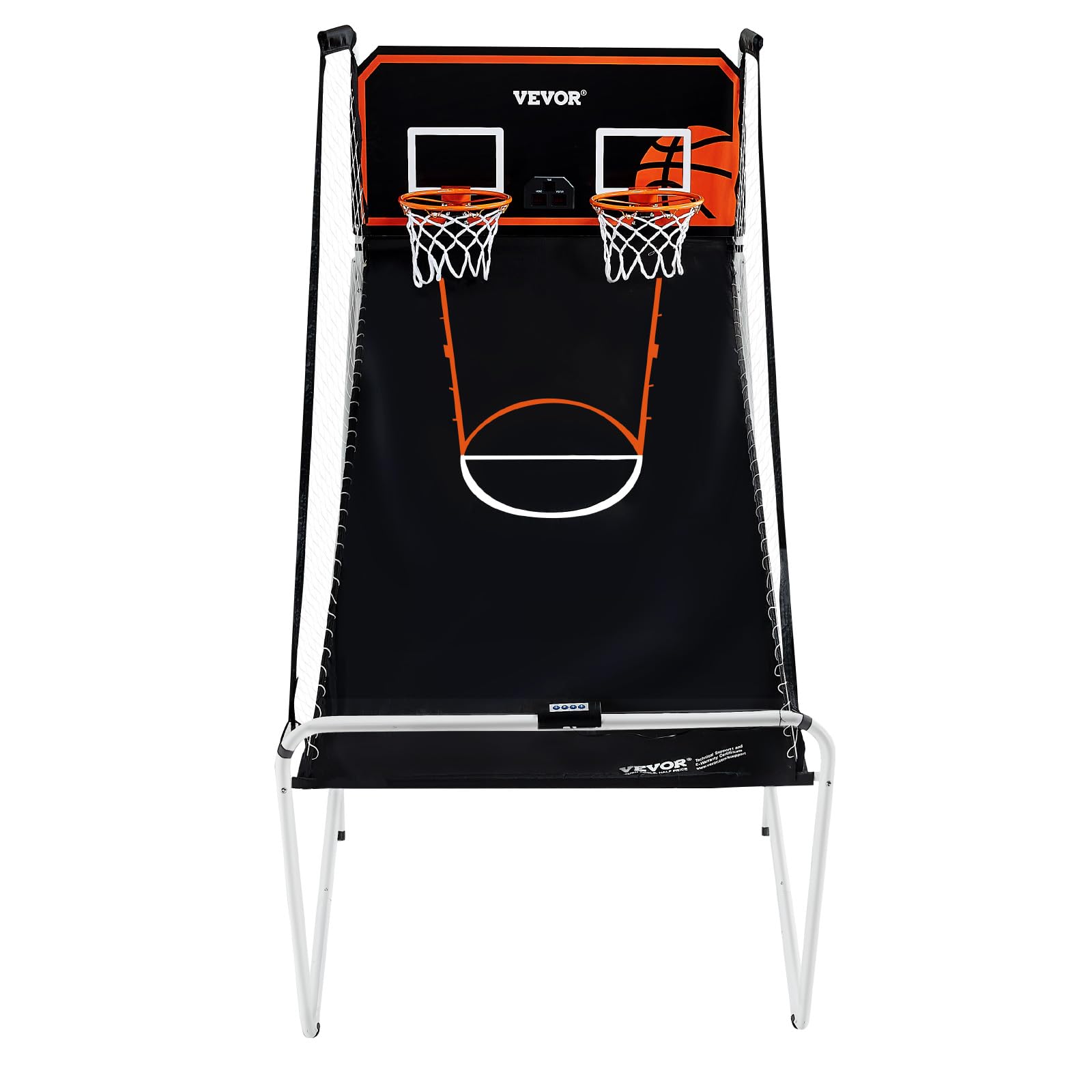 VEVOR Juego de baloncesto plegable de arcade, juego de baloncesto interior para 2 jugadores, deporte dual en casa con 4 bolas, 8 modos de juego, marcador electrónico y bomba de inflado, para adultos 9