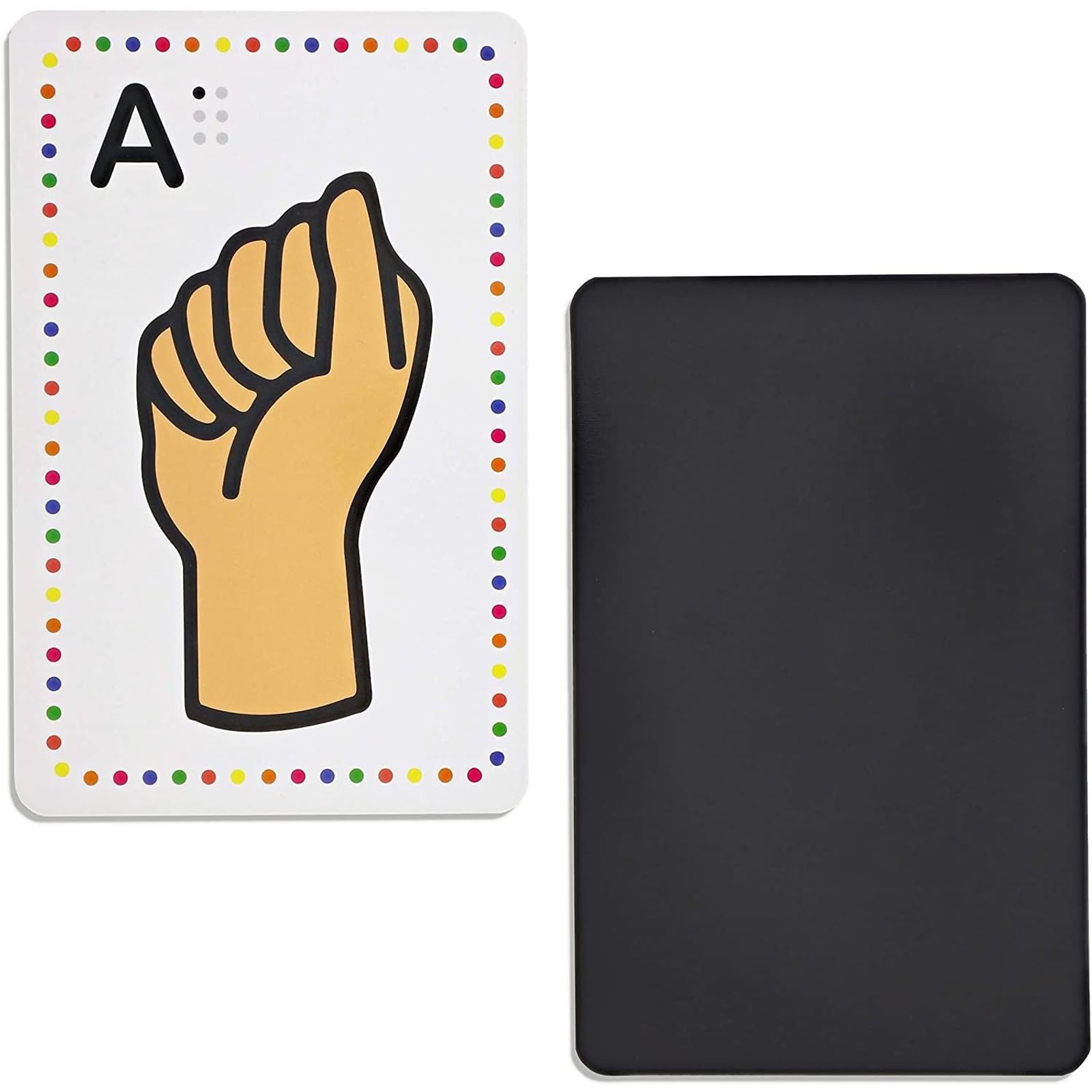 Bright Creations ASL Sign Language Flash Cards, 26 Letters with Gestures, Magnetic Backing - ASL Flash Cards
