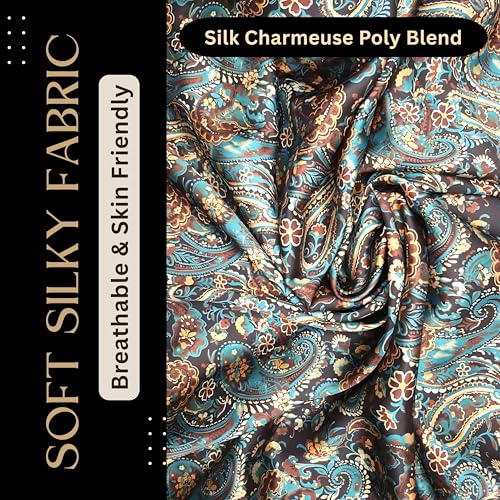 Wild Rag Silk Scarf 36'', Western Cowboy Bandana Square Silky Wild Rags,Teal,Brown &Black Classic Paisley Tribal Scarves for Men & Women4