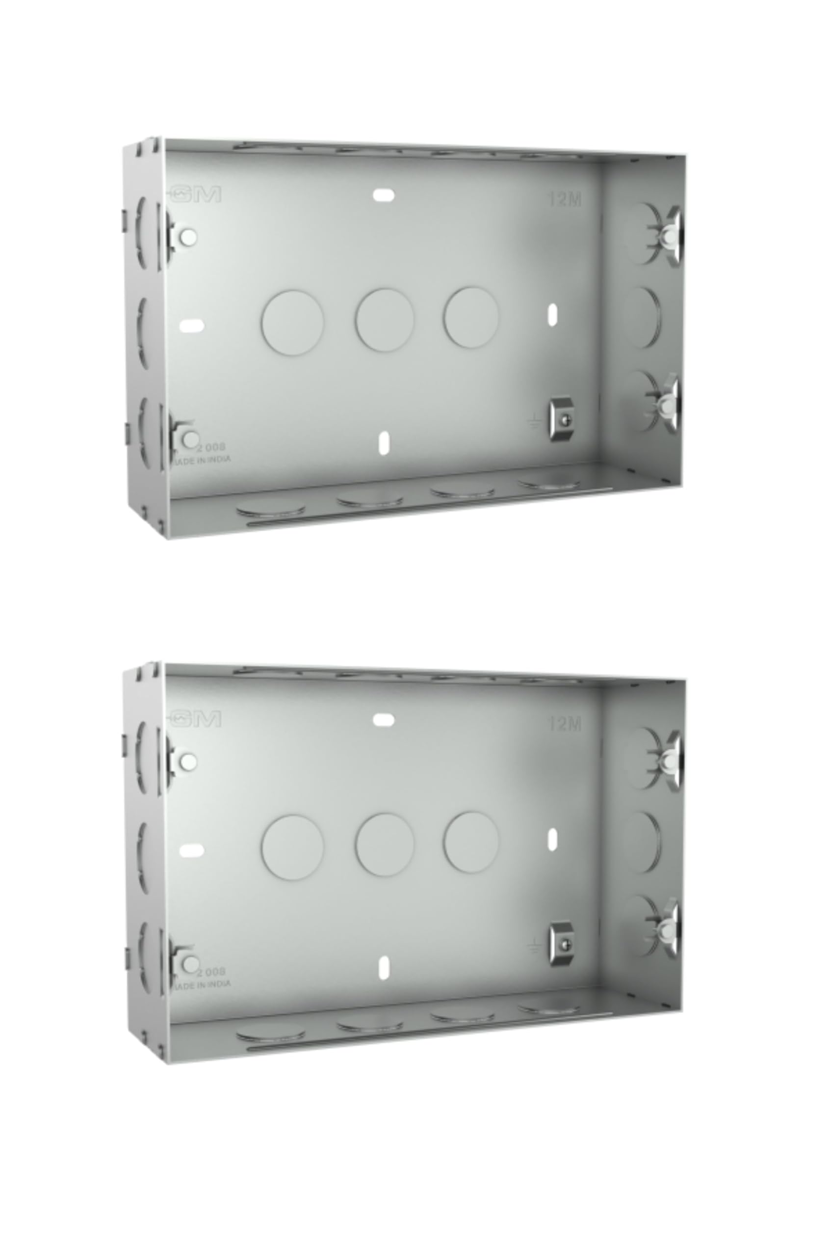 GM Metal GI Concealed 12M Box, Electrical Junction Box (CM12008), Pack of 2-picture-18
