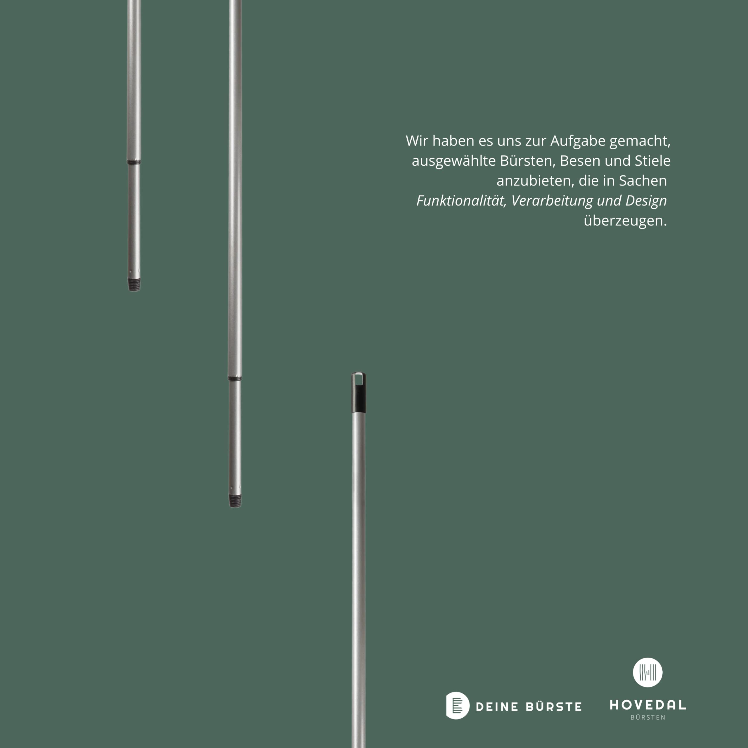 2x Besenstiel Teleskopstiel, 80 cm - 140 cm, Lange, stabile Teleskop Besenstiele mit Gewinde, Stiel für Besen