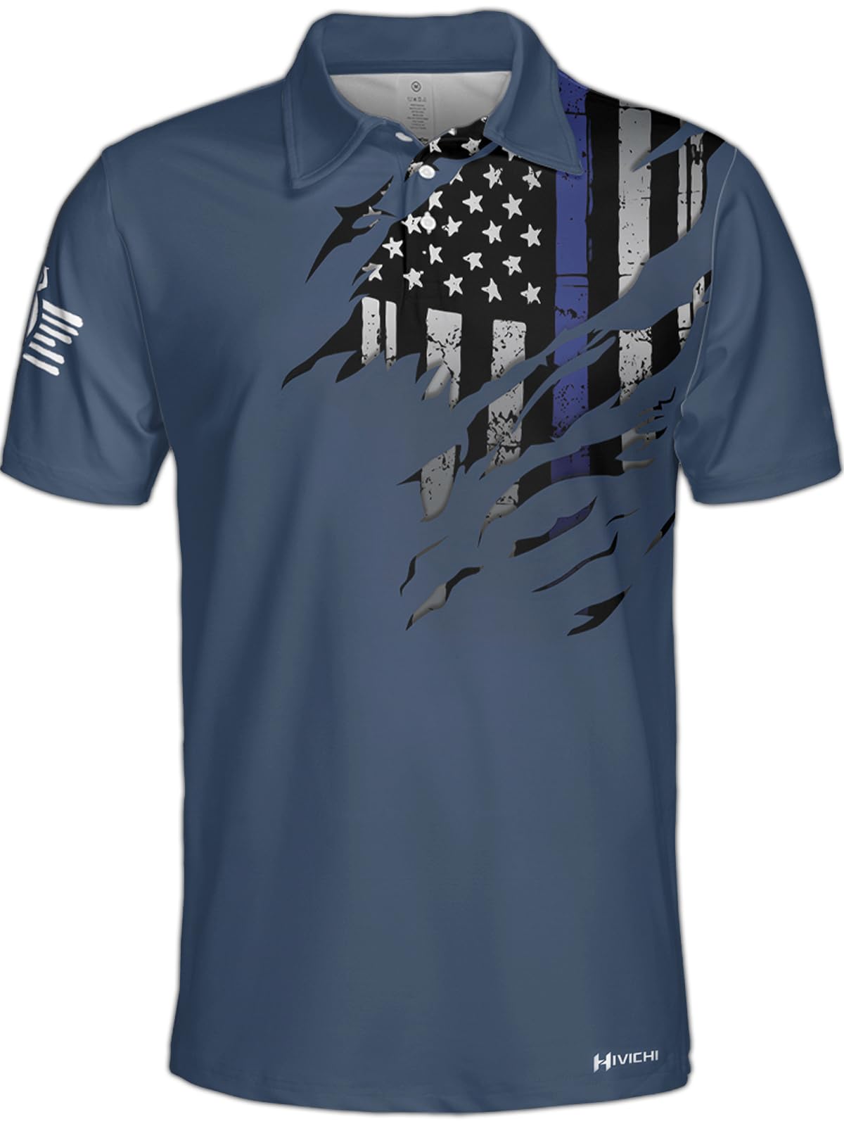 HIVICHIMens American Flag Funny Patriotic Crazy Dry Fit Polo Shirt Golf Gift