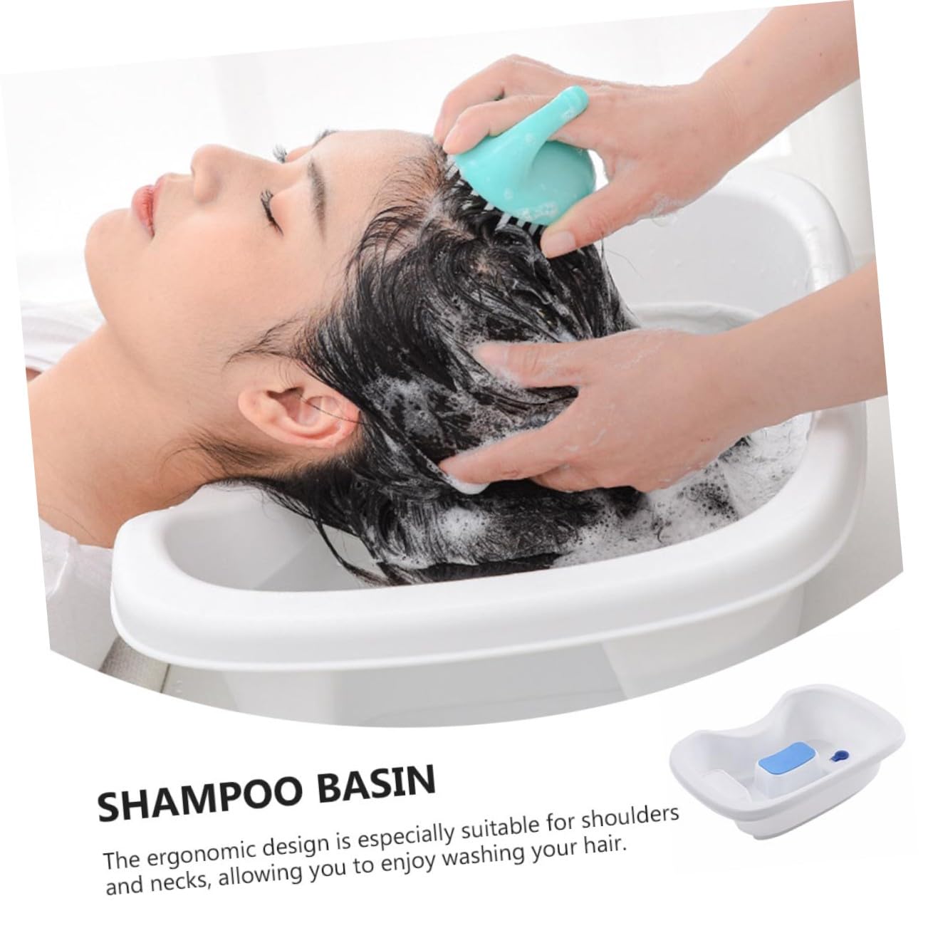 Haarwaschbecken aus Pp mit Ergonomischem Design und Hoher Tragfähigkeit bis 200kg Tragbares Waschbecken für Senioren und Schwangere zur Komfortablen Haarwäsche im Bett