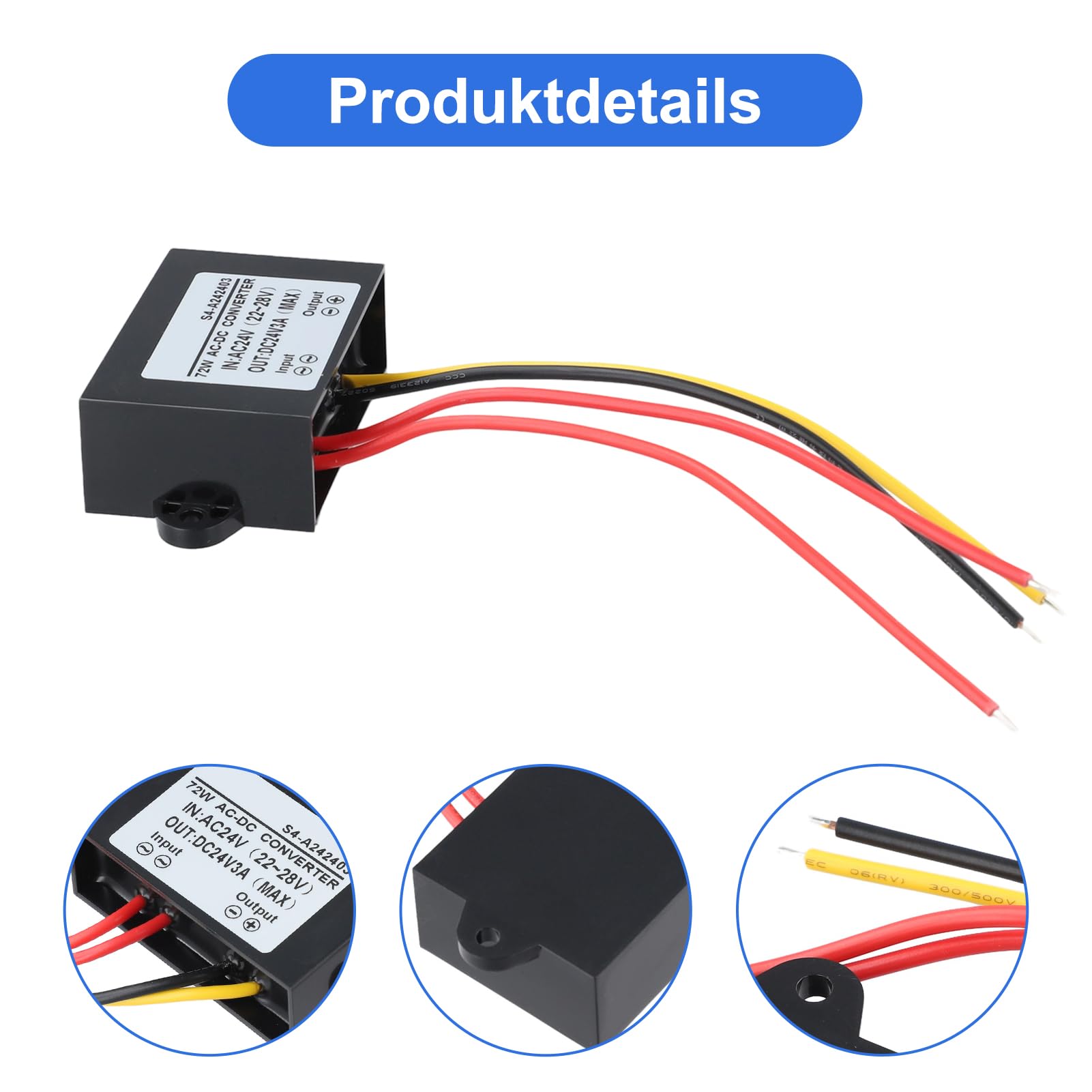 Convertitore di alimentazione 3A,Convertitore AC-DC AC 24V al convertitore DC 24V,Convertitore di potenza del regolatore di tensione 3A,Adattatore convertitore di tensione