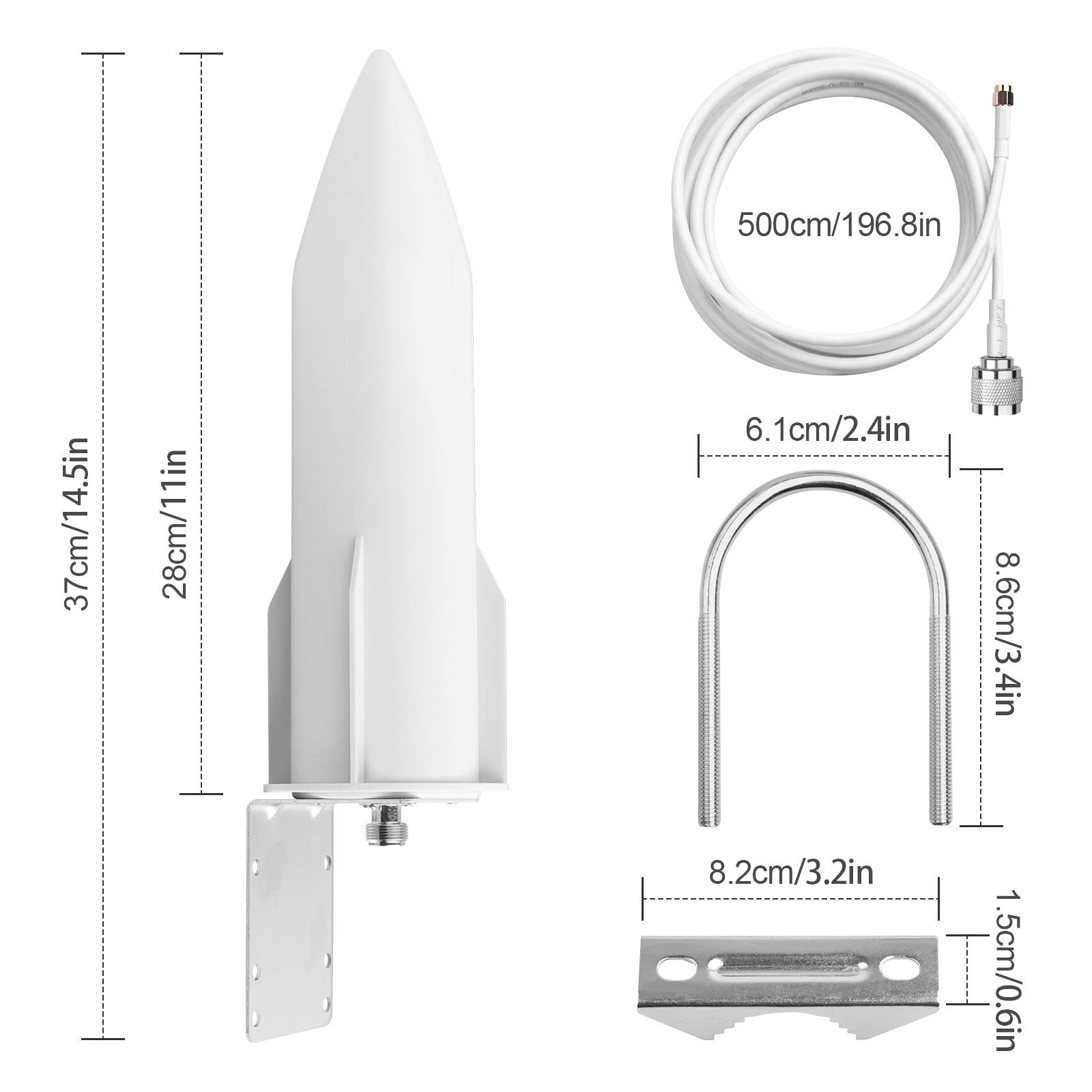 3G/4G/5G LTE Outdoor Omnidirektionales Upgrade High Gain SMA Antenne – kompatibel mit 4G/5G Router/Modem – wasserdicht für Router/mobilen Hotspot/Telefon