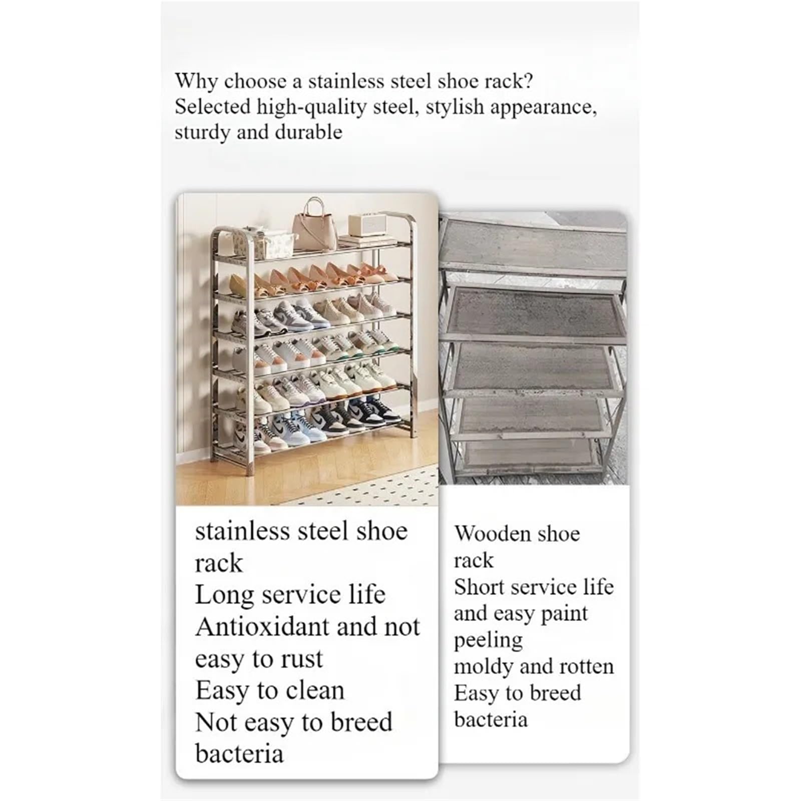 Thickened Stainless Steel Shoe Rack Corridor Dormitory