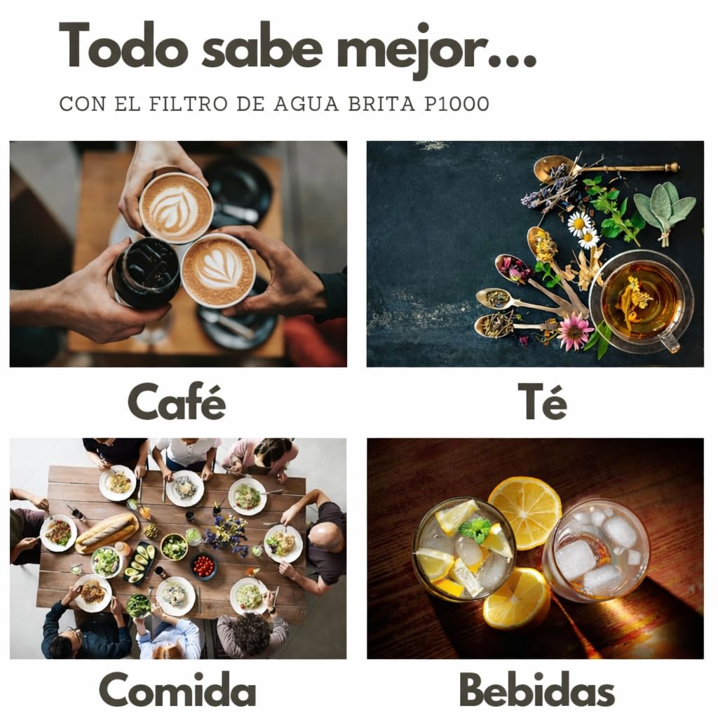 Neues Wasser Group Juego de Filtros de Agua Debajo Del Fregadero - Cartuchos de Filtro de Agua Brita, Filtro Brita P1000 Para Montaje En Pared, Manguera Flexible, Adaptador de Válvula Angular