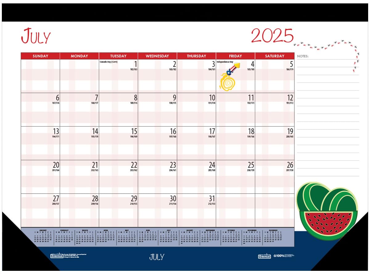 House of Doolittle 2025-2026 Monthly Seasonal Desk Pad Calendar, Academic, 22 x 17 Inches, July - June (HOD1395-26)