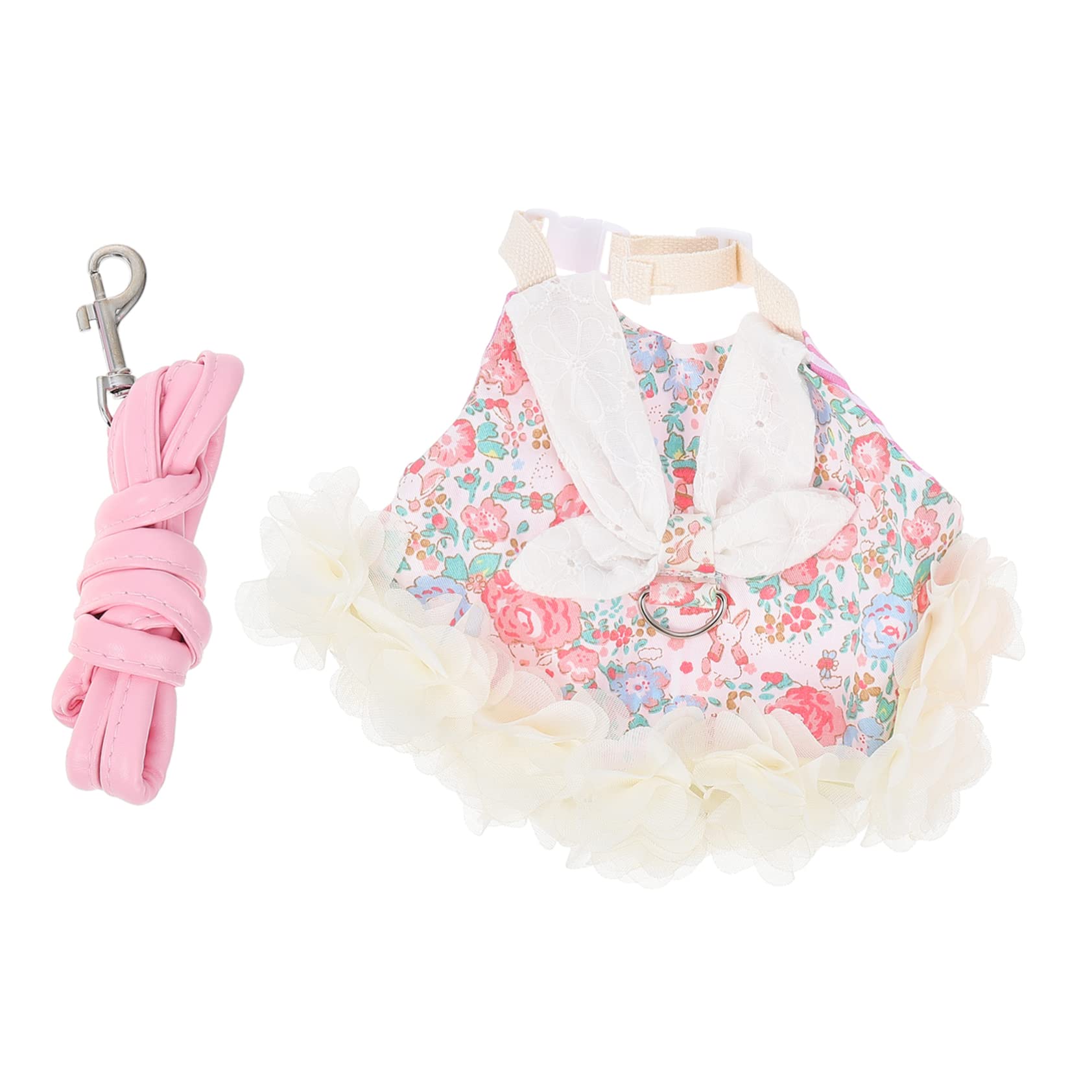POPETPOP Ensemble Vêtement Décoratif pour Lapin Laisse en Coton Rose, Doux Odeur, pour Promenades Extérieures et Fêtes