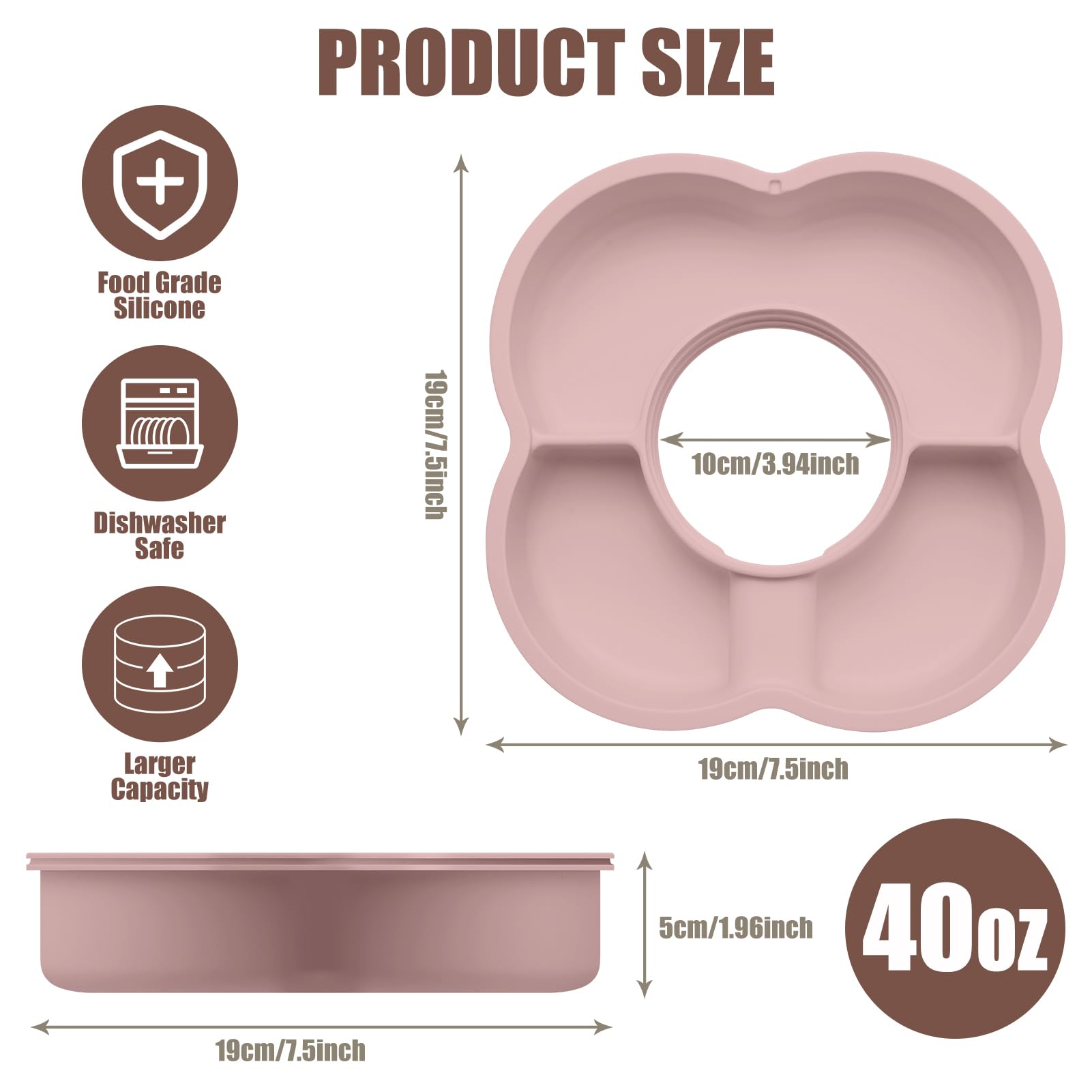 Zonyee Snack Bowl with Lid for Stanley 40oz Tumbler with Handle, Silicone Reusable Snack Tray Snack Ring for Stanley Cup Accessories,