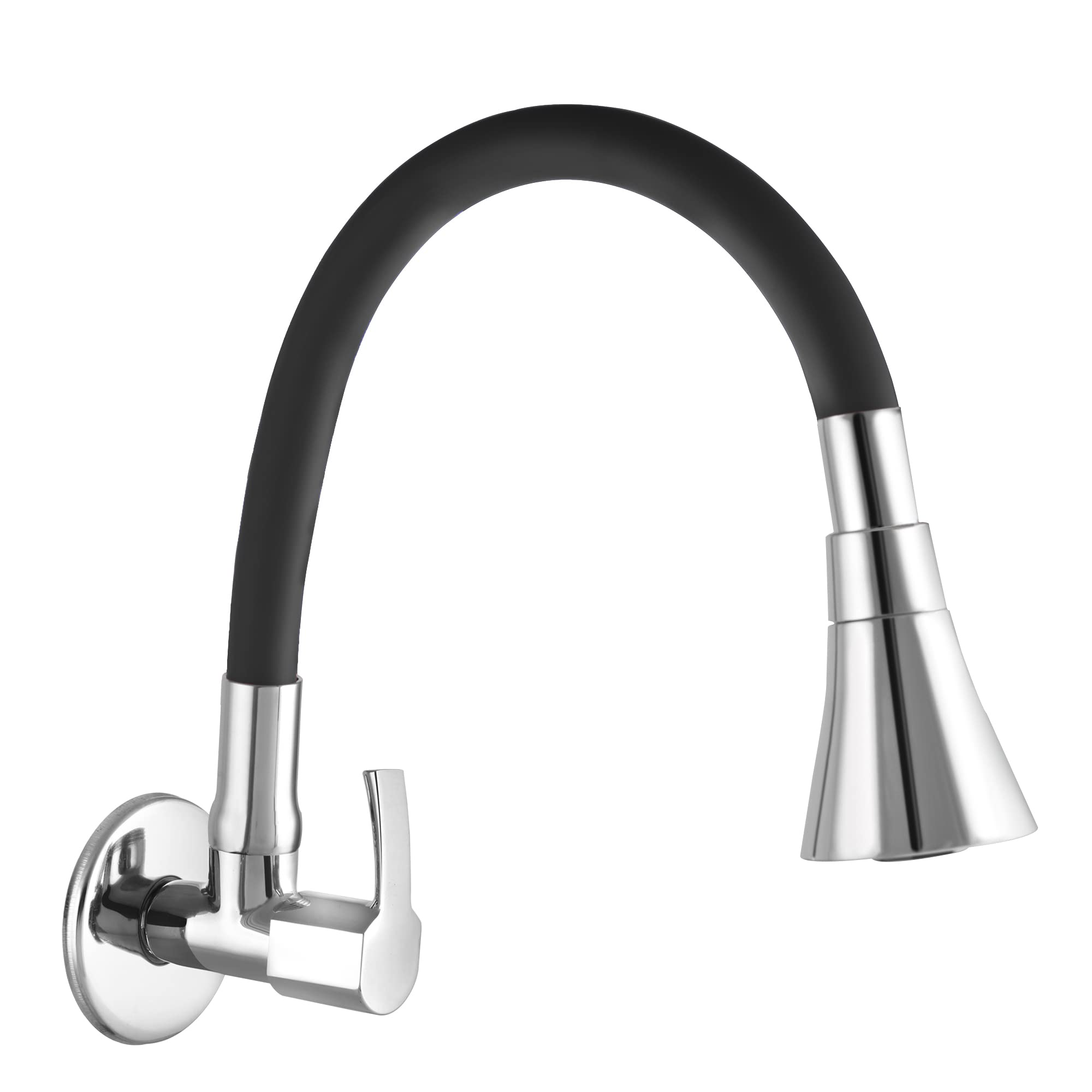 10X Brass Sink Tap for Kitchen SF-90551 Wall Mount Chrome Plate Black Flexible Revolving Spout (B0BR81JHJ9) Amazon Price History, Amazon Price Tracker