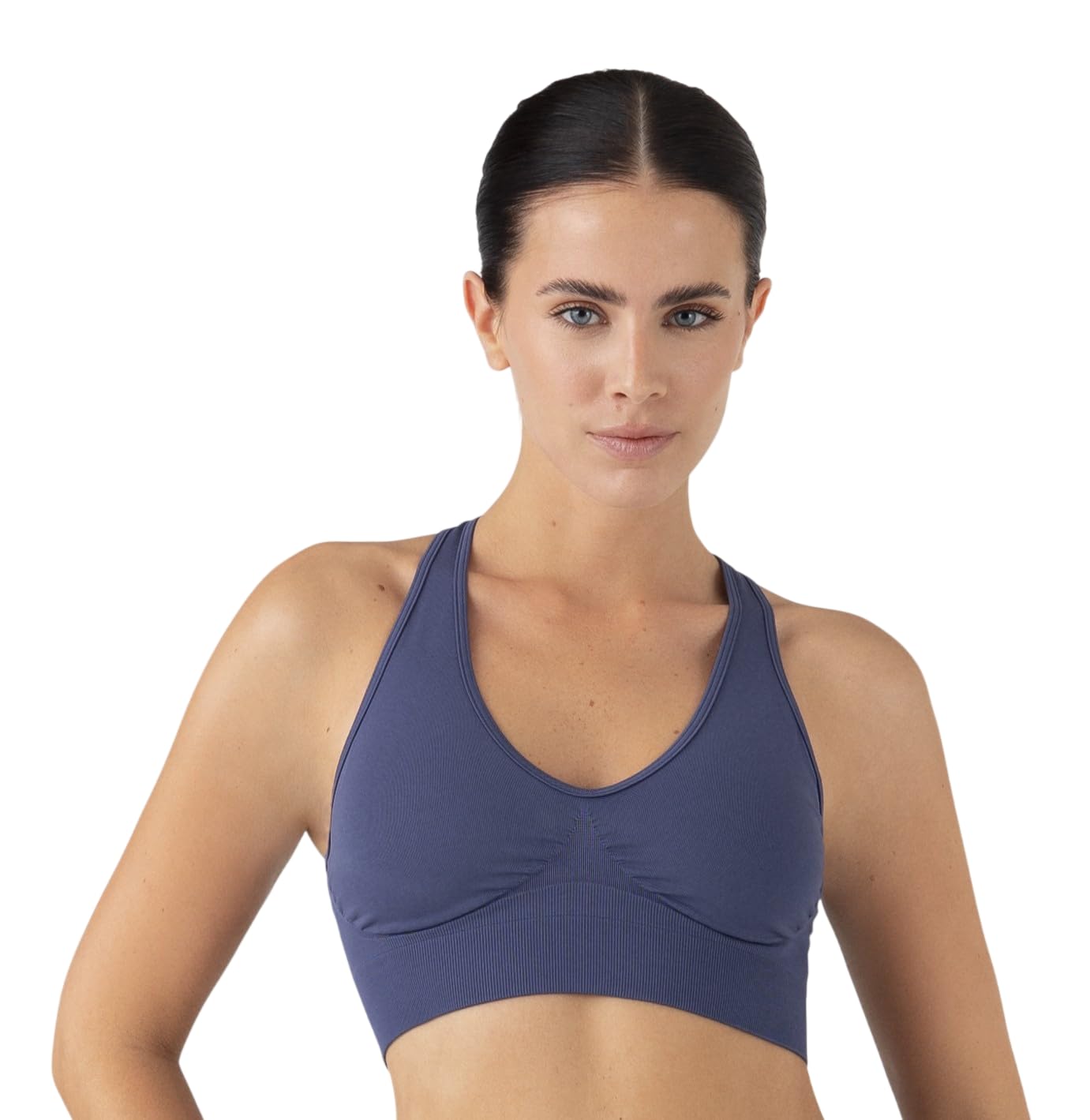 Reggiseno Sportivo in Seamless Made in Italy - Sports Bra Incrociato Senza Cuciture e Senza Ferretto – Brassiere Easywear Fitness, Tempo Libero –