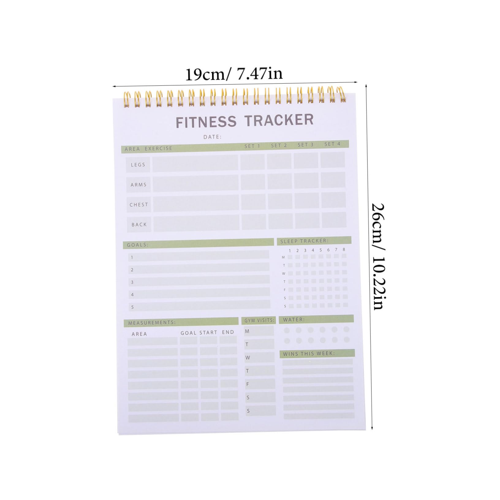 KOMBIUDA Daily Planner Notebook for Women Fitness Journal Notebook Gym Workout Book Workout Log Supplies