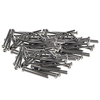 Vista 198 de MroMax 30 tornillos de máquina Phillips de cabeza plana M2 x 0.197 in, acero inoxidable 304 18-8, rosca completa, tornillos de cabeza cruzada gris