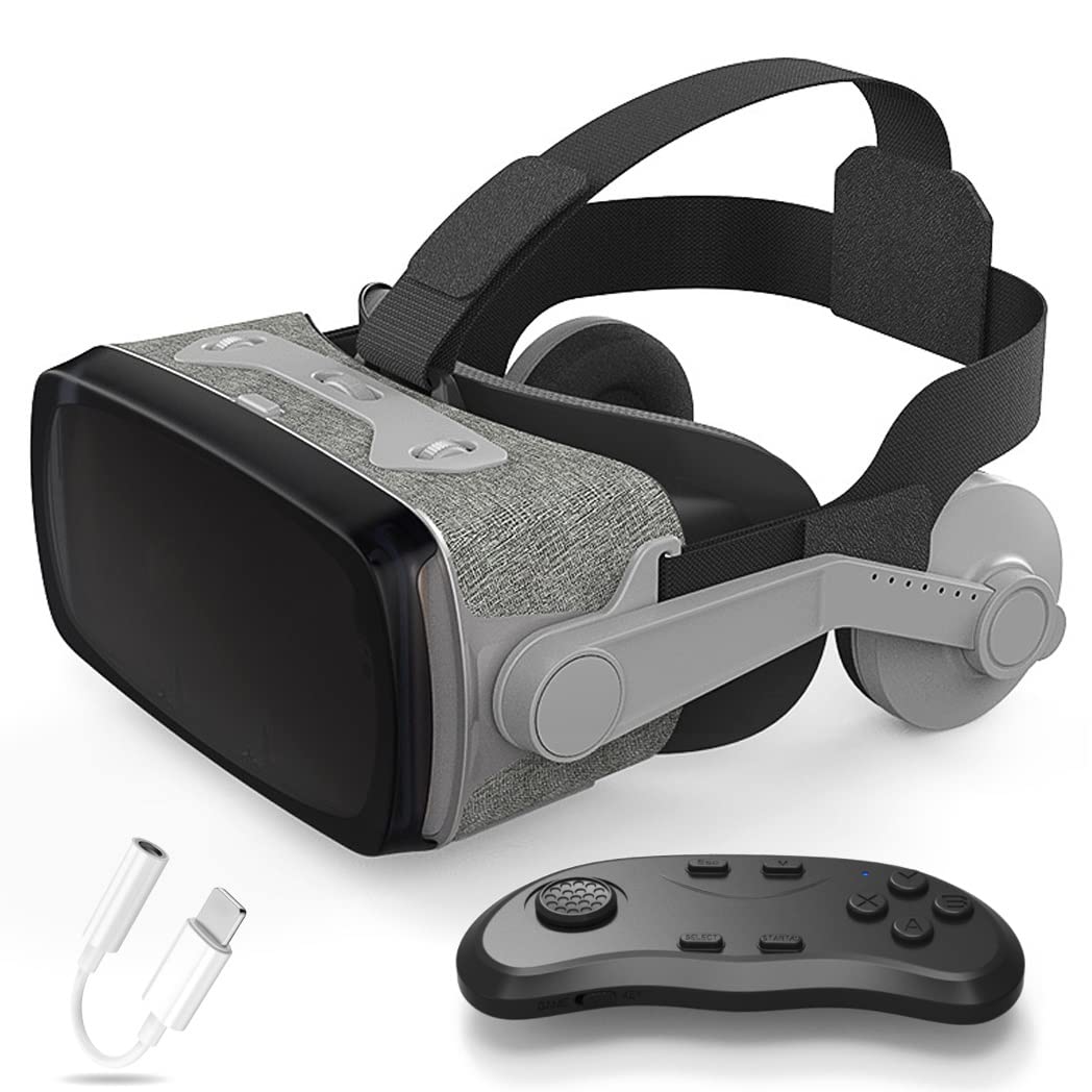 Okulary VR, zestaw słuchawkowy z wirtualnej rzeczywistości, zestawy słuchawkowe VR obsługujące Android i IOS, połączenie Bluetooth do iPhone 13 Pro Max/13 Pro/12/11, do Samsung Galaxy S21, Huawei, Xiaomi