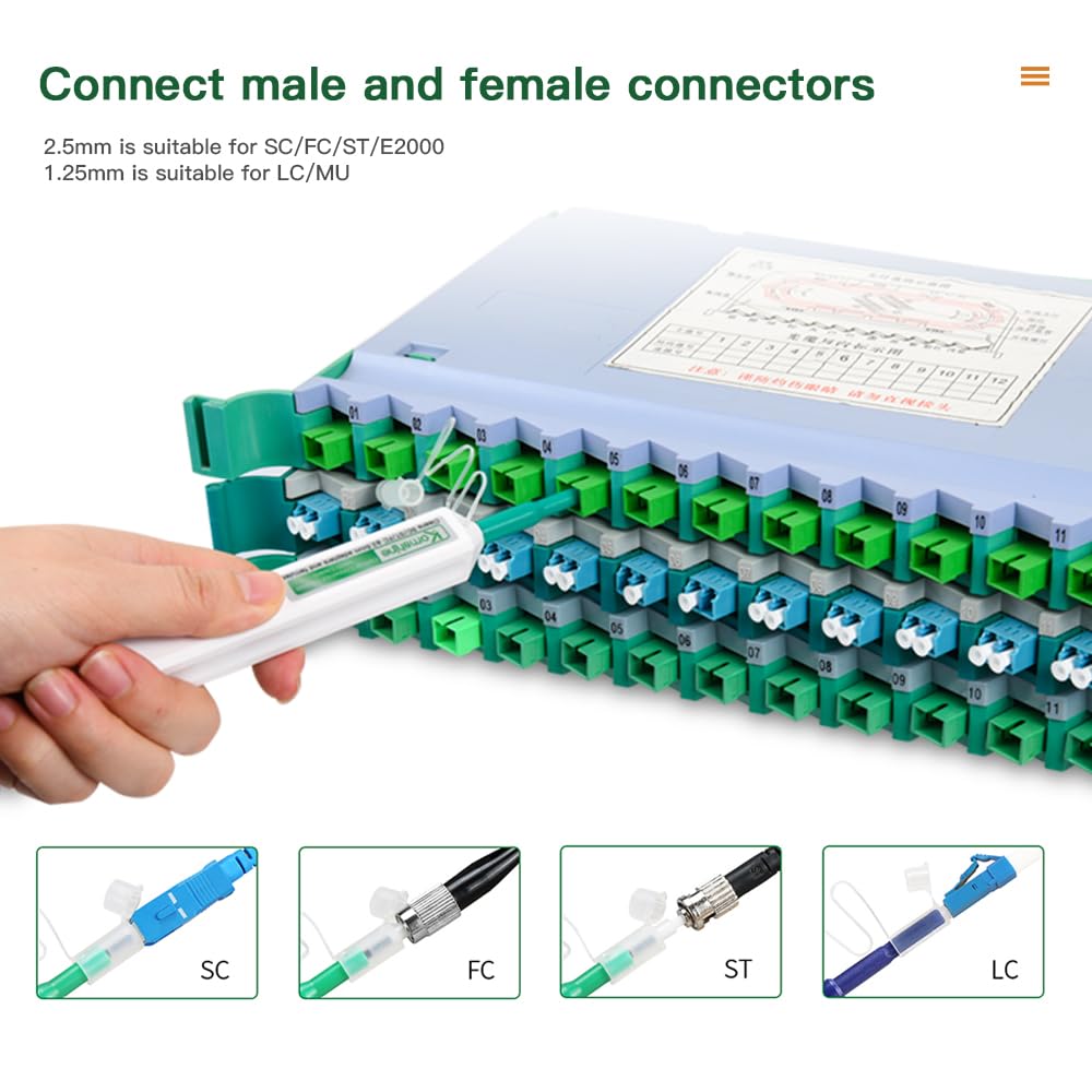 Kic-7e connecteur de fibre optique d'inspection et kit de nettoyage avec fibre optique du microscope Kis-200 + Fibre connecteur nettoyants