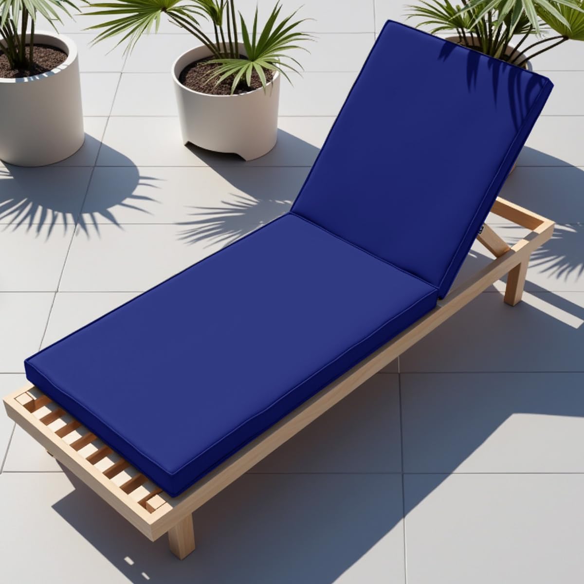 WLXFF Waterproof sun lounger cushion 5/8CM Thick garden chair cushions with backs steamer chair cushions With Zip Sun Lounger Replacement Cushion sunbed cushions for sun loungers,NO6,193X56X8CM