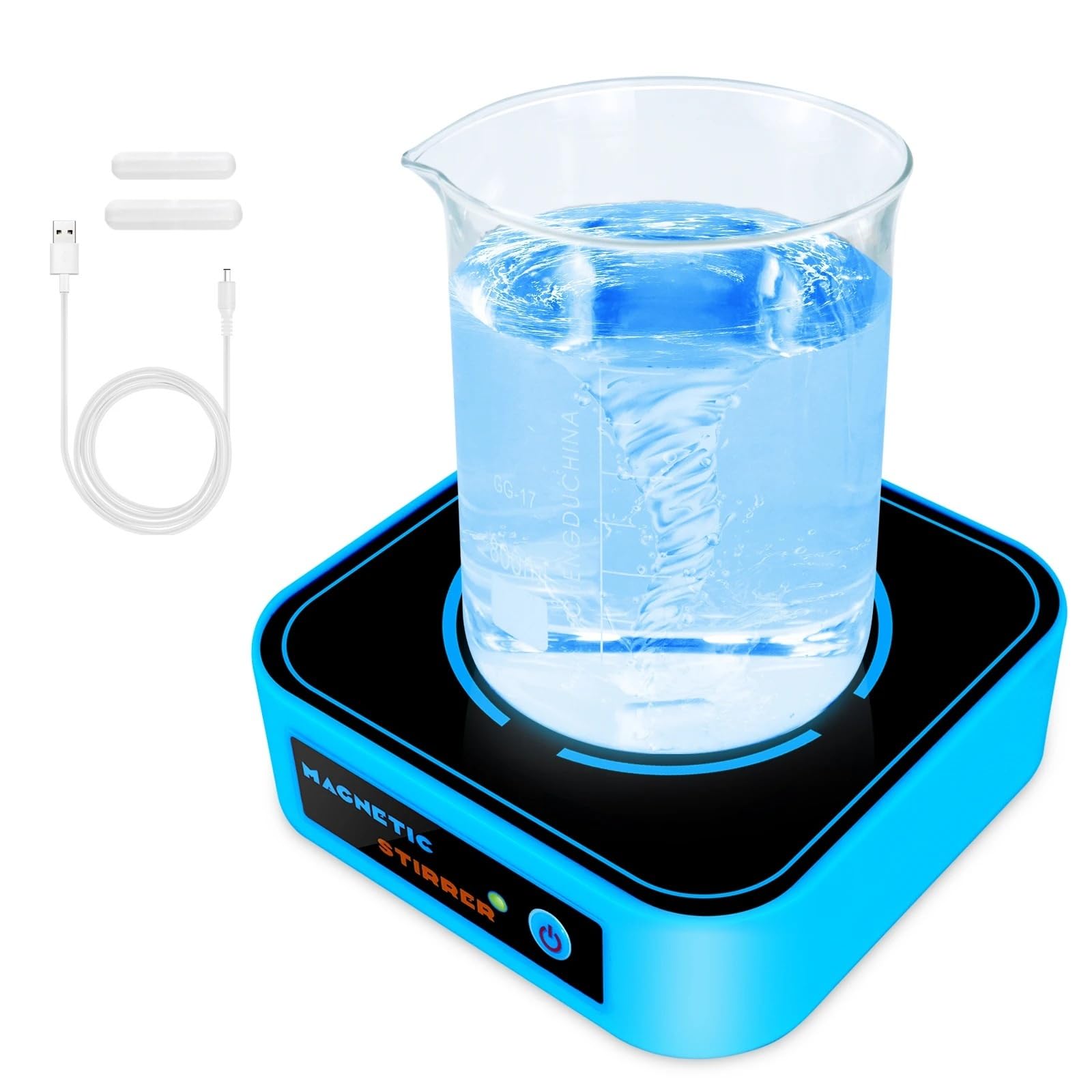 Centrifuga Mini agitatore magnetico ricaricabile 3000 giri/min 1200 mAh batteria agli ioni di litio con 2 barre agitazione miscelatore da laboratorio