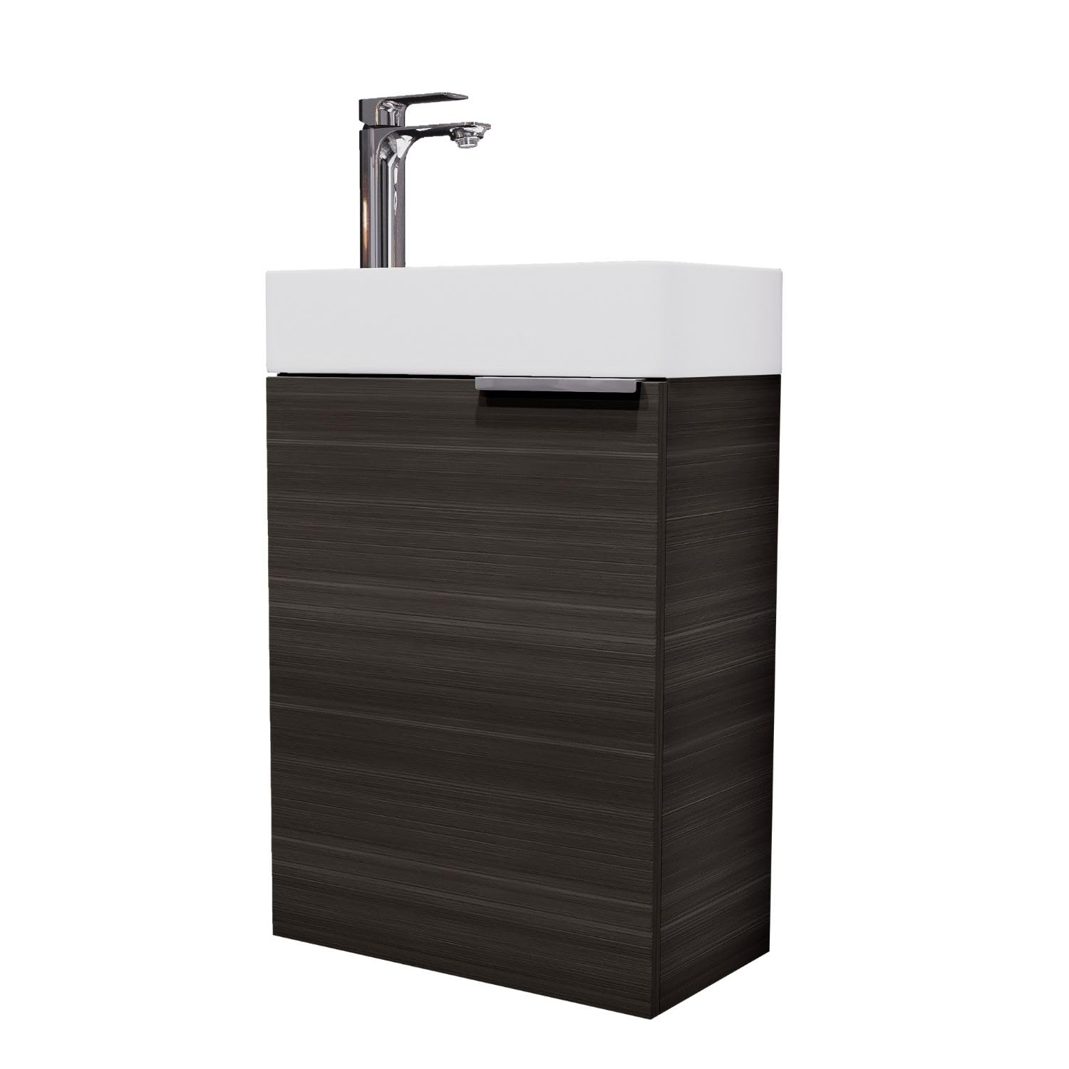 Planetmöbel Mueble baño con Lavabo 40 cm, Mueble bajo Lavabo para baños pequeños, Aseo de Invitados, Antracita