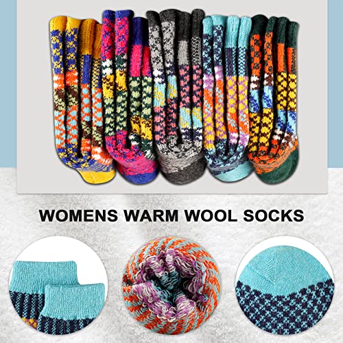 Image of Heatuff Women's Winter Wool Socks Warm Soft Full Cushion Crew Socks (5 Pairs)