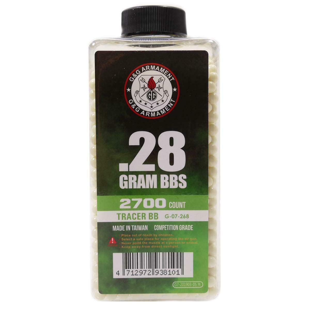 G&G Airsoft 0.28g Tracer Illuminated Green BBs 2700 Rounds Unit 6mm G-07-268