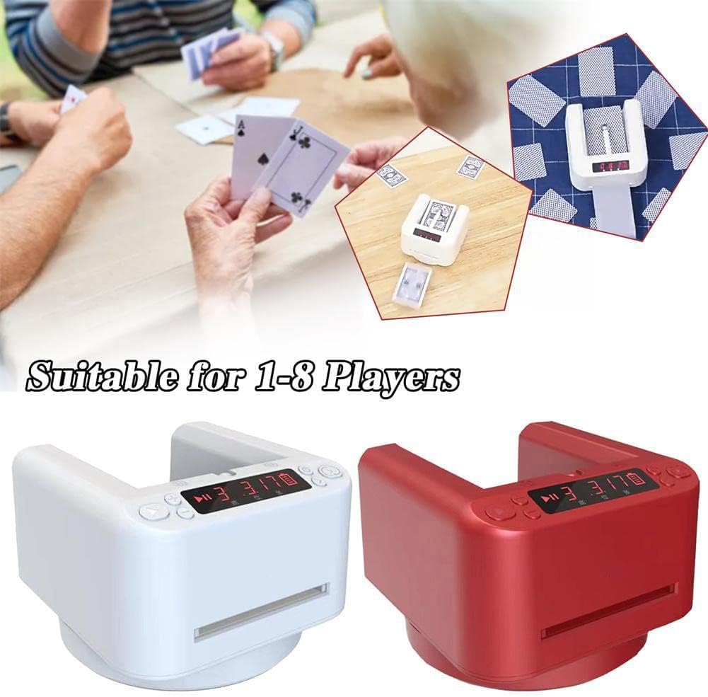 Repartidor de Cartas Eléctrico, Distribuidor de Cartas de Póquer Giratorio de 360°, Barajador de Cartas Automático, con Pantalla LED, Accesorios de Mesa de Naipes de Casino