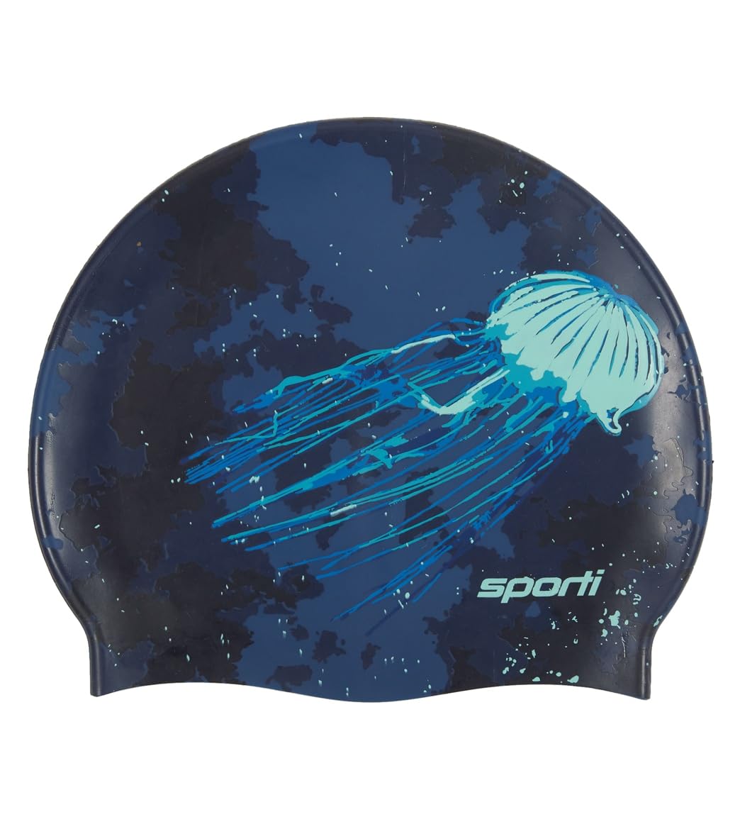 Sporti Sea Jellies Silicone Swim Cap - Sea Jellies - Adult