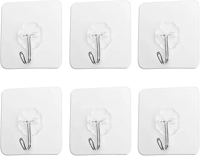 FANGZIDM 6 Crochets Adhésifs Étanches 70mm - Support 5kg sans Perçage