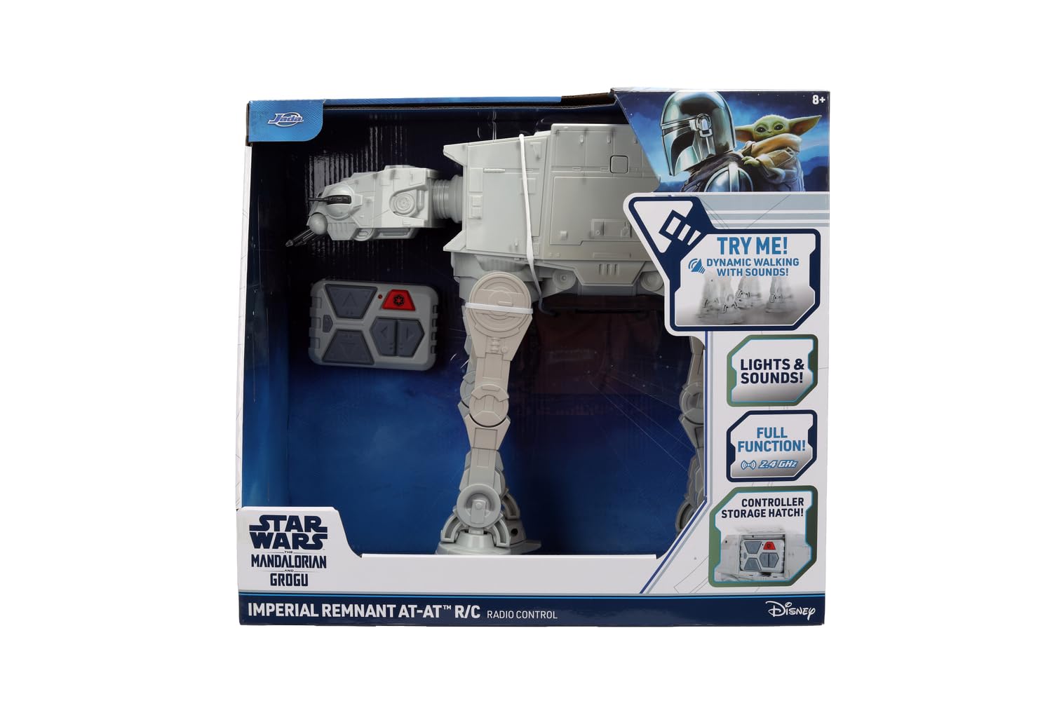 Jada Star Wars AT-AT Walker Teledirigido 33 cm, Robot Imperial con Luz y Sonido, Movimiento Realista, Cabeza Móvil, Juguete +6 Años (9336944314R00)