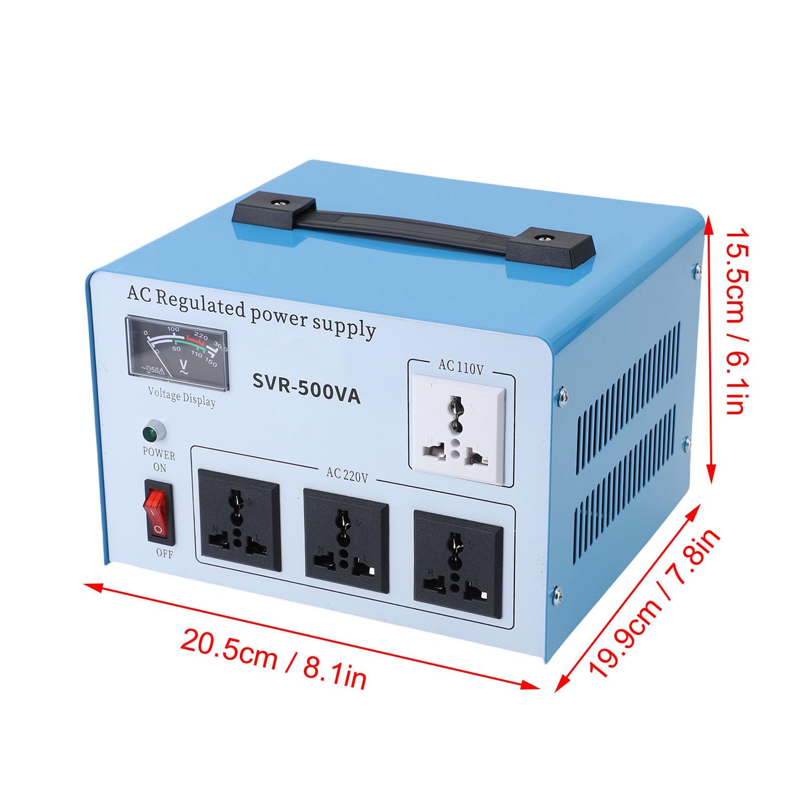 Jiawu Convertitore Convertitore di Tensione Regolatore Automatico Stabile 500 W per Vari Dispositivi Elettronici Materiale ABS (Spina UE 160-250 V)