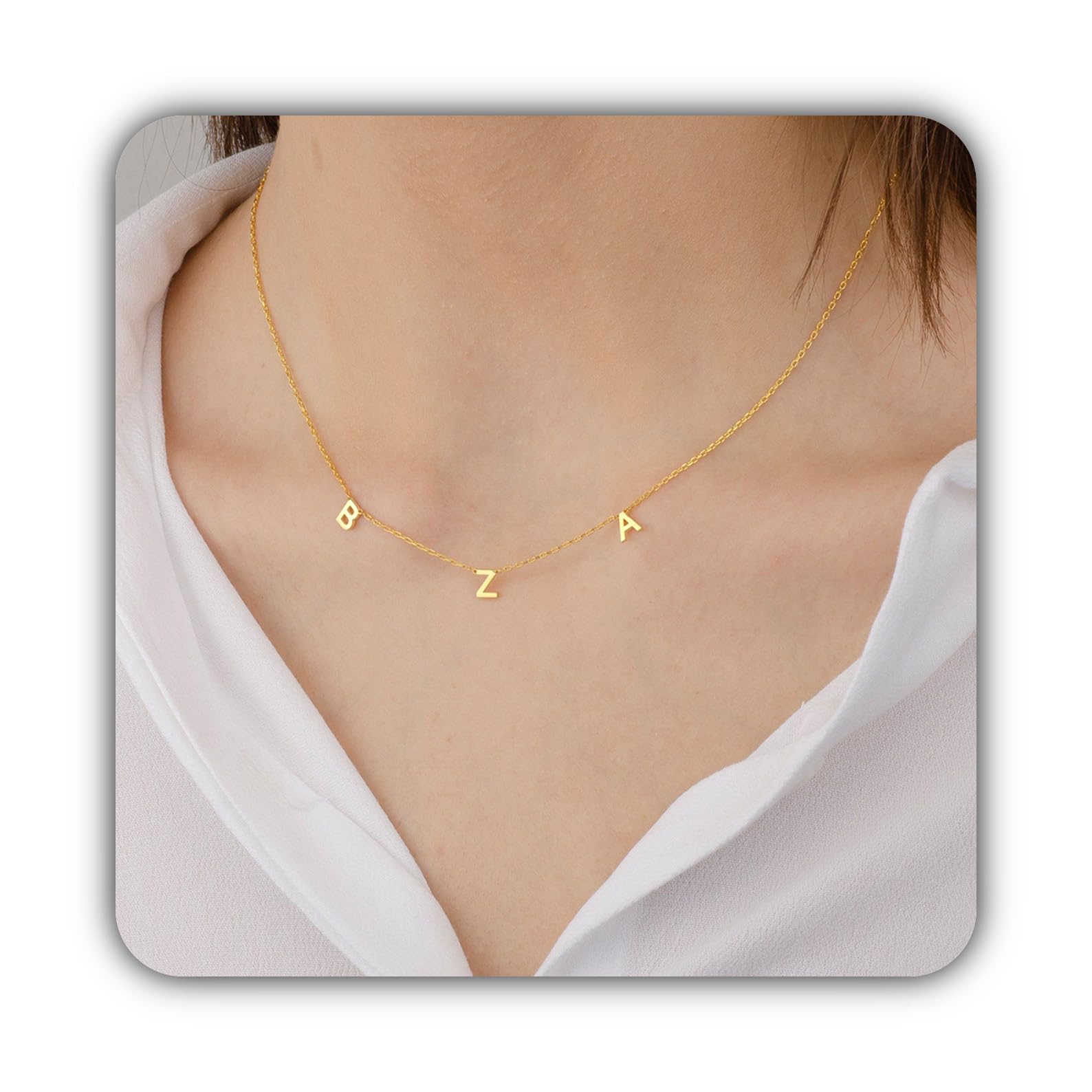 Su misura collana con iniziale, personalizzato lettera delicato ciondolo per lei damigella Natale