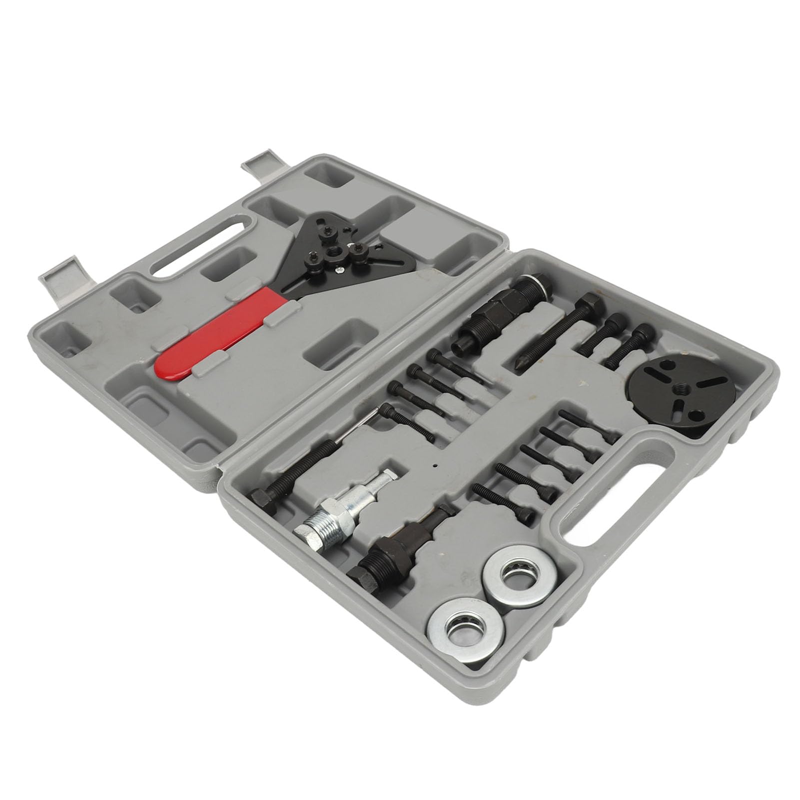 Estrattore Frizione AC per Riparazione Auto, 3 Ganasce Tavolo di Regolazione 40-80 Mm |Chiave a Due Funzioni, Acciaio Inossidabile con Rivestimento Nero, Compressore CA per Appassionati di