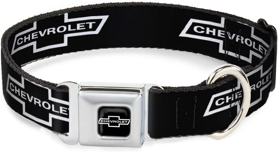 Buckle-Down DC-WCH044-L 15-26" "CHAX-1965 CHEVROLET Bowtie Full Color Black/White" Dog Collar, Large