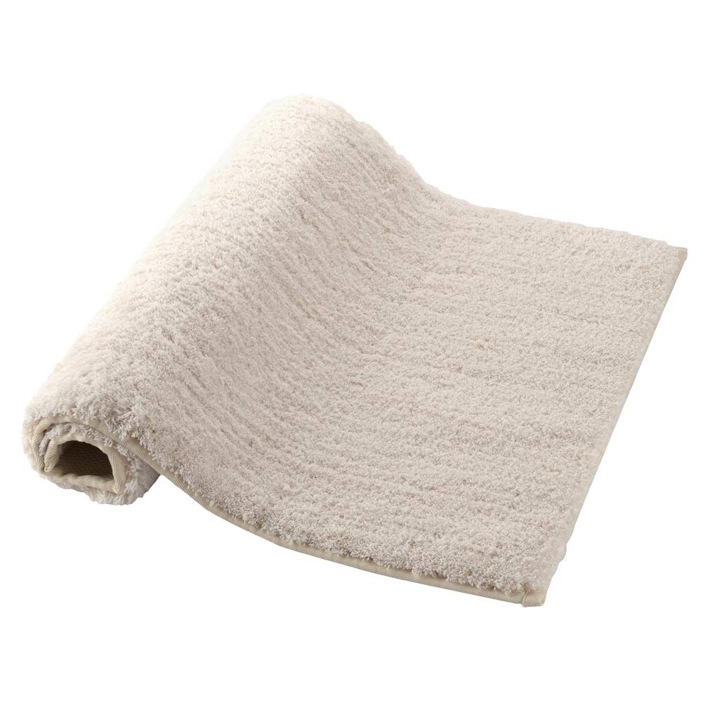 Tapis de bain eau absorbant anti-glissade en microfibre crème pour sol glissant