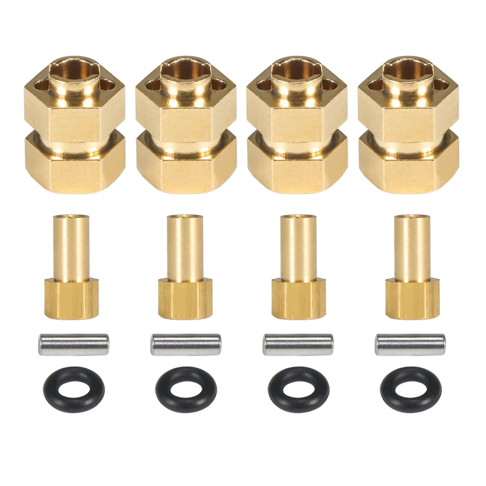Per Gladiator Per Bronco Per SCX24 C10AX24 1/24 CNC In Ottone 7mm Con Noci Estensione Del Mozzo Esagonale 1.0 Pollici Cerchioni Aggiornamento RC Crawler Auto Ricambi Modellini RC