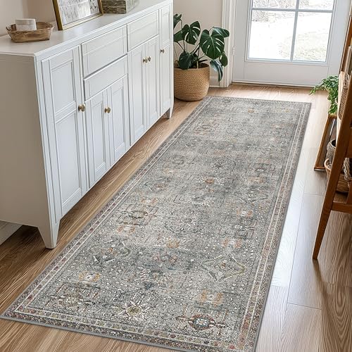 GENIMO 2x10 Non Slip Hallway Runner Rug, Machine Washable, Thin & Low Pile Lightweight for Kitchen, Laundry, Entryway, Bedroom & Living Room