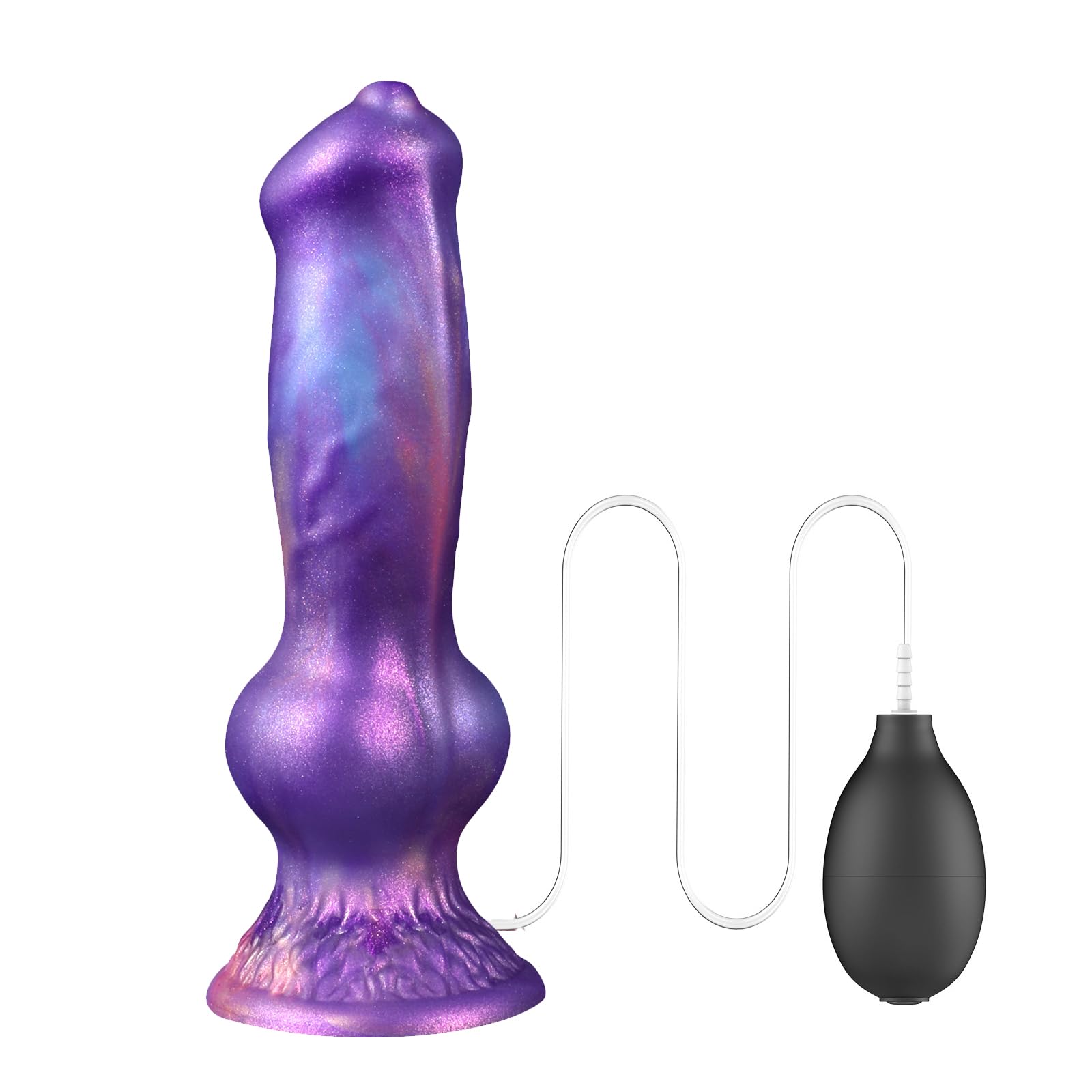 AMAZBEE Godes éjaculateurs avec ventouses et pompes à eau Plugs anaux éjaculateurs monstres pour SM Sex Toy Dilatateurs anaux en silicone avec nœud (L)