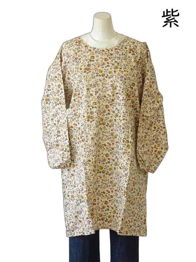 Amazon.co.jp: [ルナ パンダ] 日本製 割烹着 綿100％ かわいい 花 柄の