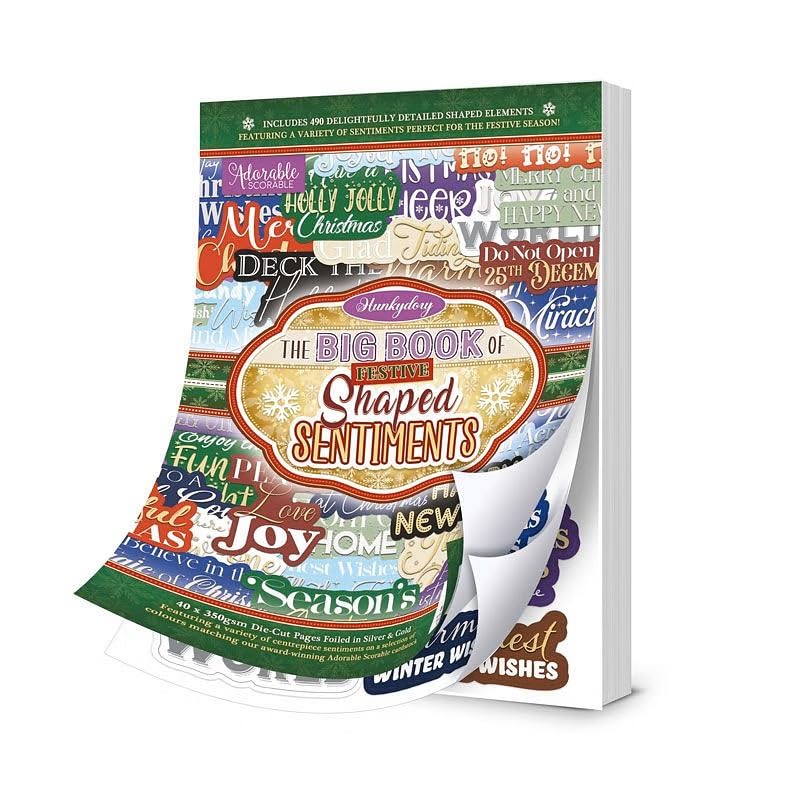 Hunkydory - The Big Book of Festive Shaped Sentiments (2025) - 490 Foiled and Die-Cut Sentiments - EBK161