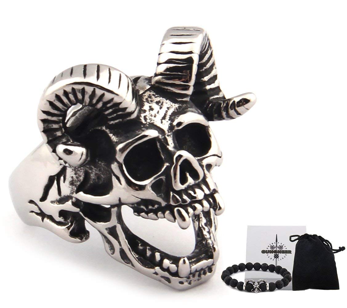 Buy Skull Satan Ring For Men Premium Stainless Steel Gothic Devil