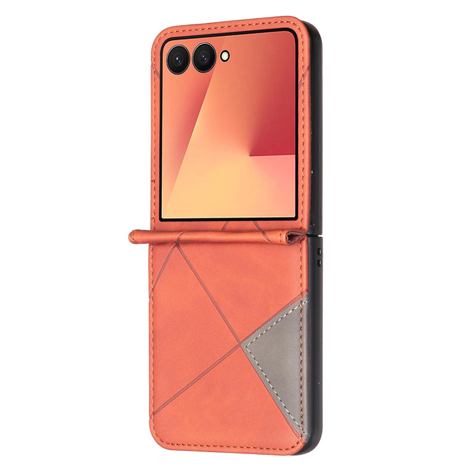 Housse Pour Samsung Galaxy Z Flip 8, Rétro Cuir Etui Rabat Protection