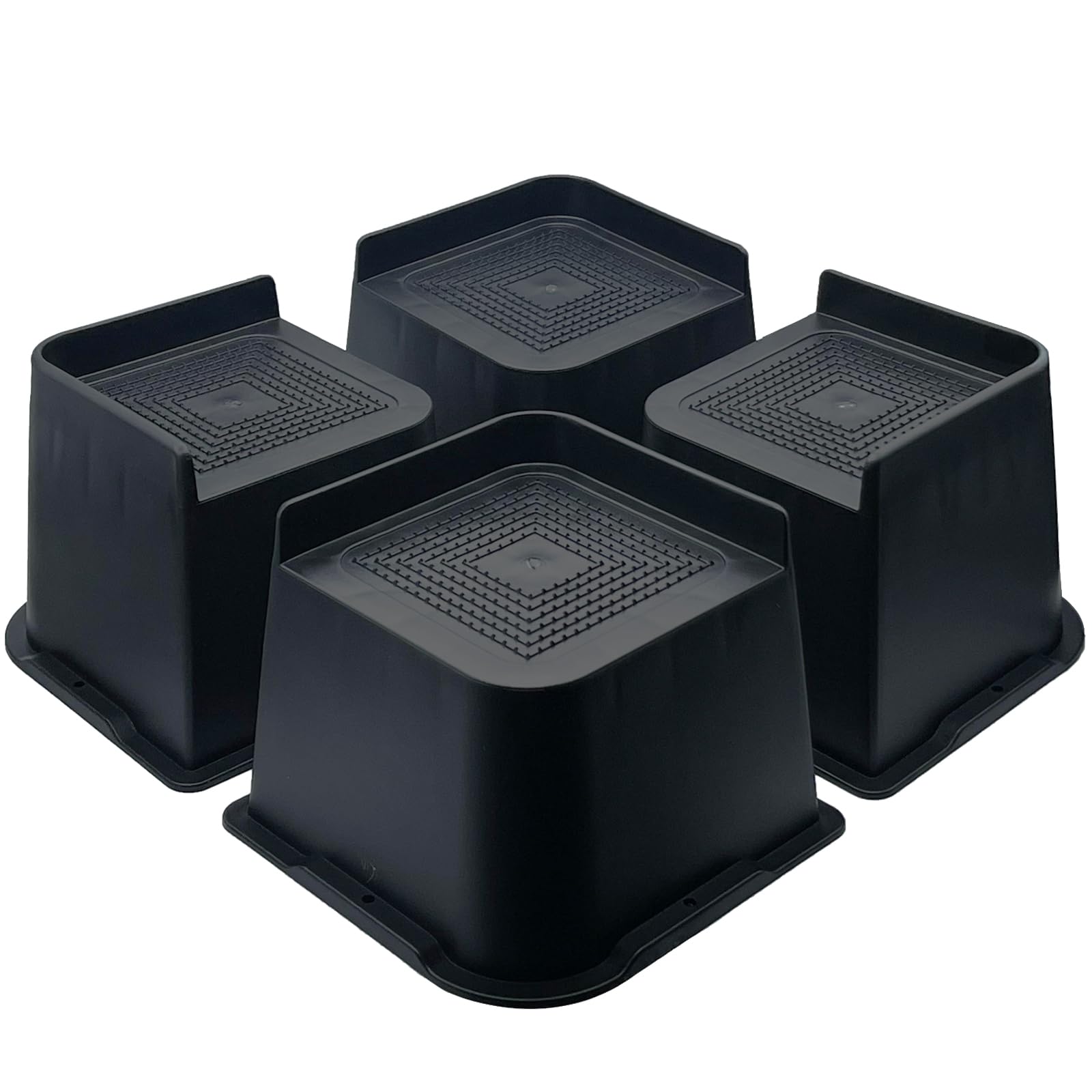 annkut bed risers 4 inch heavy duty, furniture risers for bed desk table sofa couch?oversized bed lifts risers, support up to 5000 lbs(4 pack black)