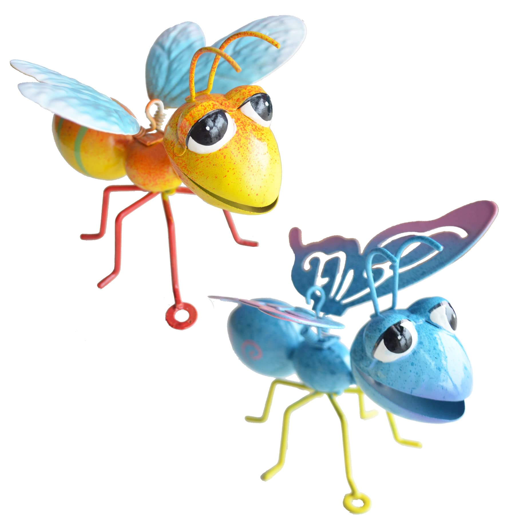 GIFTME 5Garden Decor Bee and Butterfly,Metal Outdoor Decorations for Garden, Set of 2 Metal Yard Art-Perfect Garden Lover Gifts
