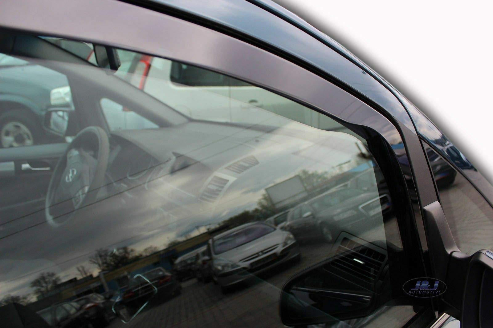 J&J AUTOMOTIVE Windabweiser passend für Opel Zafira B 5-Türer 2005-2010 4tlg, Heko Regenabweiser Vorne Hinten Getönt Dunkel Passform