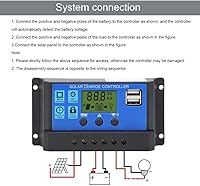 Vista 6 de Control de carga de batería Salida USB dual 12V/24V 30A Regulador inteligente Energía solar, controlador de panel solar con pantalla LCD, regulador