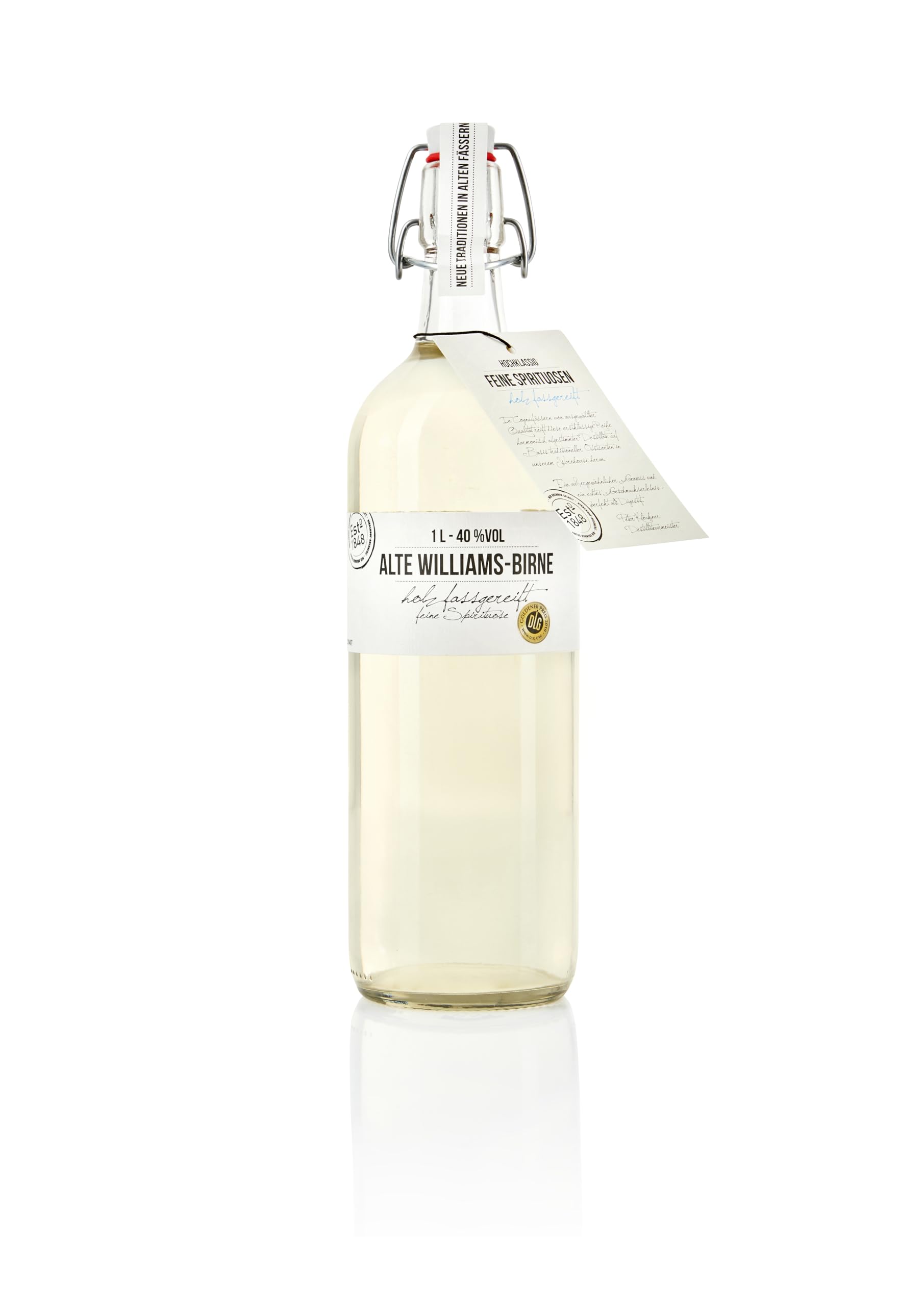 BIRKENHOF Brennerei | Alte Williams Birne - feine holzfassgereifte Spirituose | (1 x 1l ) - 40 % vol.