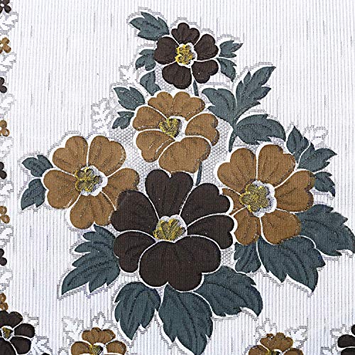 Image of Kuber Industries Flower Cotton 2 Piece 3 Seater Sofa Cover (Standard, Brown) - CTKTC28695