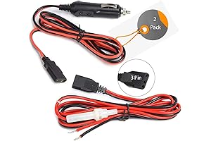 Cb Radio Power Cord/Cables 2-Wire 15A 3-Pin CB Power Cord with 12V...
