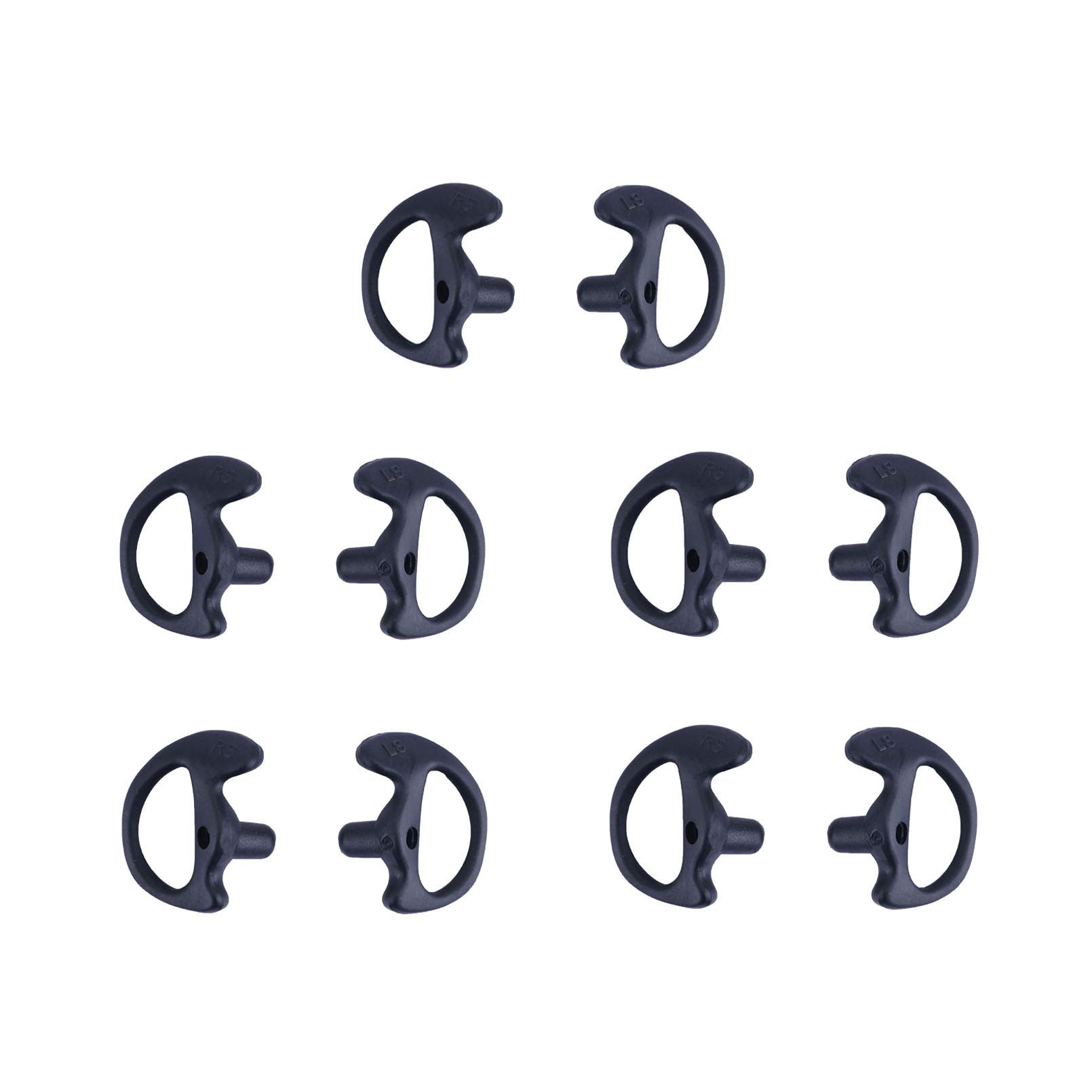 KS K-STORM Two Way Radio Ear Mold Soft Silicone Ear Insert Earmould for Acoustic Coil Tube Earbud (Black, 5 Pair Mediu)-picture-29